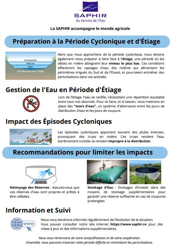 Préparation à la période cyclonique et d’étiage